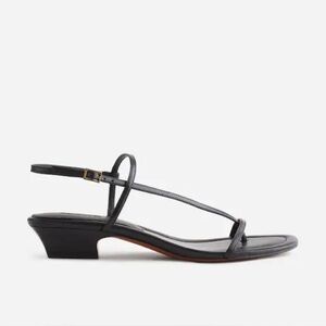 Madewell The Maycie Asymmetric T-Strap Sandal in True Black Leather Size 8